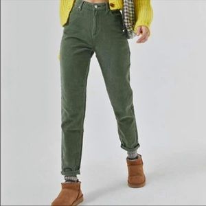 BDG High Waisted Green Corduroy Pants